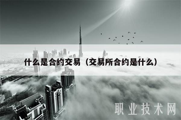 什么是合约交易(交易所合约是什么)